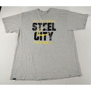 JanSport Shirt Mens 3XL‎ Gray Pittsburgh Steel City Football Graphic Tee Tagless
